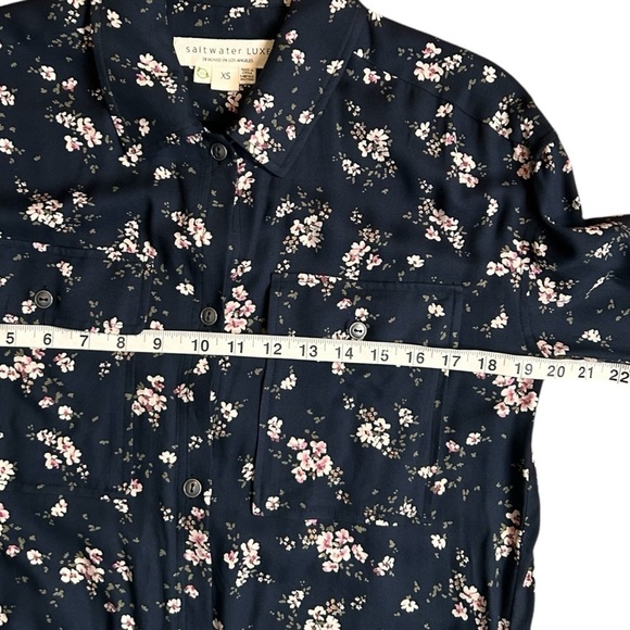SaltWater LUXE Women's Black Floral Button Down Long Sleeve Midi Dress- Size XS - Picture 9 of 10